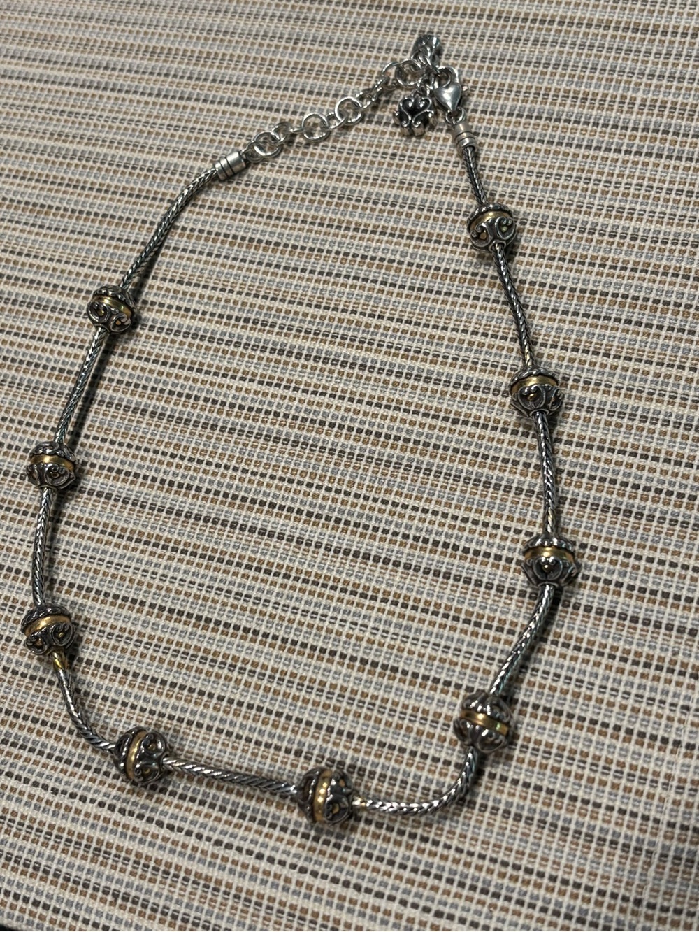 Brighton Two-Tone Silver and Gold Beaded Rope Necklace